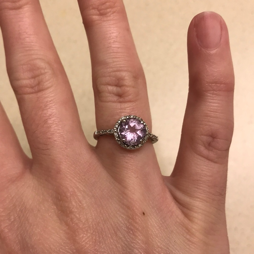 Light Amethyst and Diamond Accent Ring